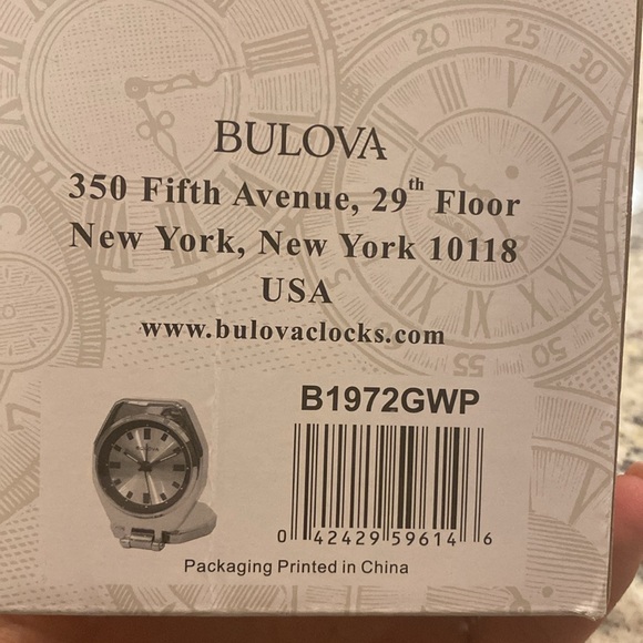 bulova travel clock chrome with red accents, B1972GWP - Picture 5 of 5